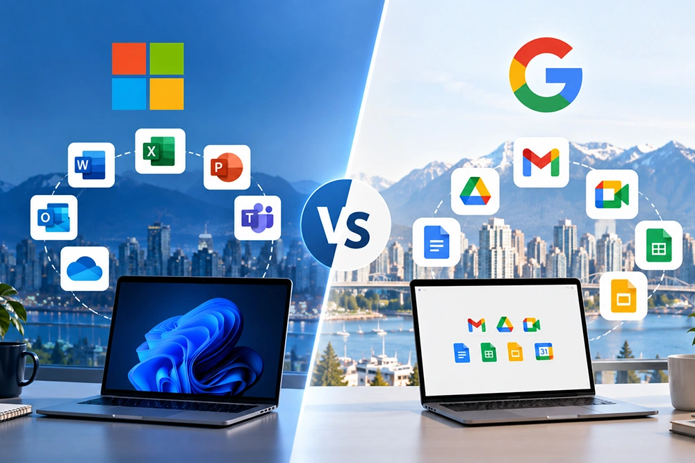 Microsoft 365 vs Google Workspace: 2026 Comparison for Metro Vancouver Businesses